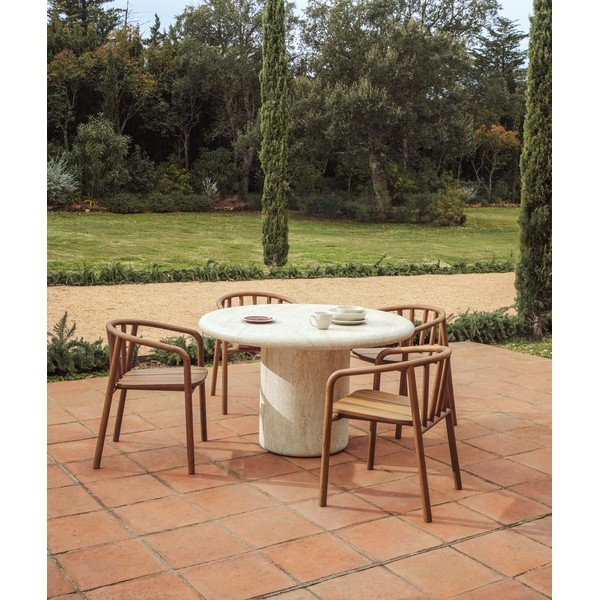 Betónový okrúhly záhradný jedálenský stôl ø 122 cm Drasi – Kave Home-image-1