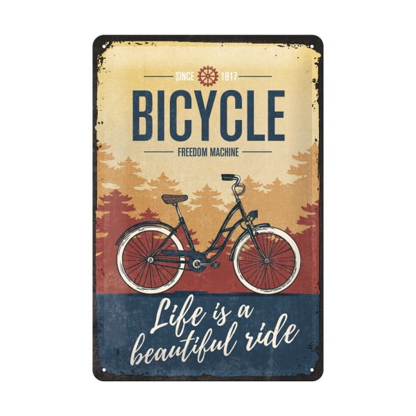 Nástenná dekoratívna ceduľa Postershop Bicycle