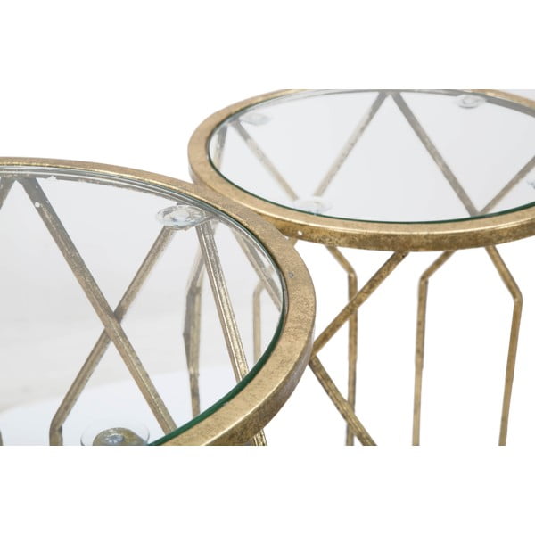 Okrúhle odkladacie stolíky v súprave 3 ks so sklenenou doskou ø 32 cm Tunisi – Mauro Ferretti-image-3