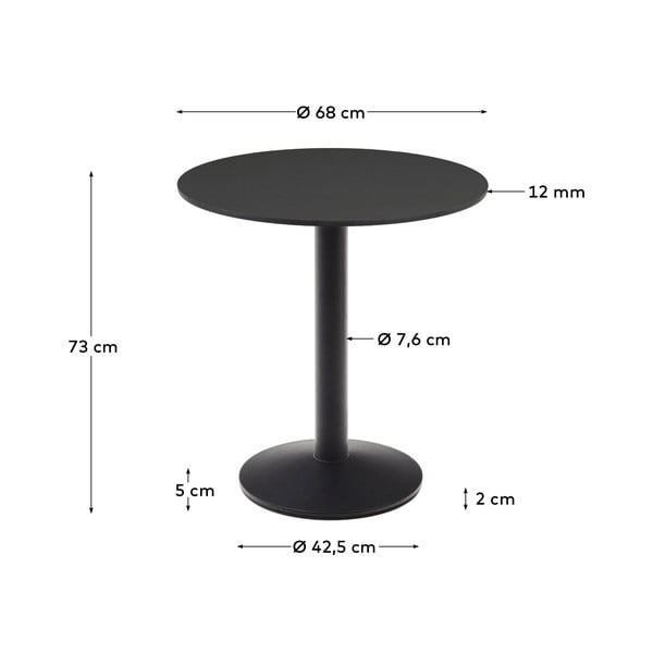 Kovový okrúhly záhradný jedálenský stôl 68x68 cm Esilda – Kave Home-image-4