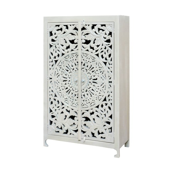 Krémová skrinka z mangového dreva 165x40 cm Kalita – Støraa-image-1