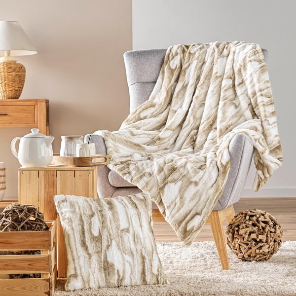 Dekoračný vankúš z umelej kožušiny 45x45 cm Cheyenne – douceur d'intérieur-image-1