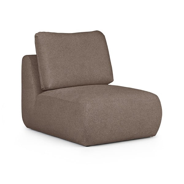 Hnedé kreslo z textílie buklé Mirel – Rodier-image-2