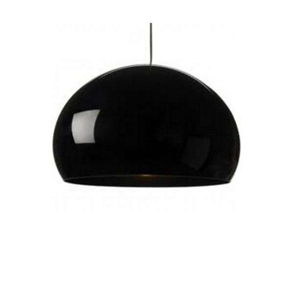 Lesklé čierne stropné svietidlo Kartell Fly, ⌀ 52 cm