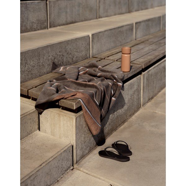 Hnedá/béžová bavlnená osuška 70x140 cm Sauna – Zone-image-4