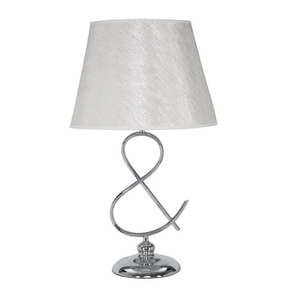 Bielo-strieborná stolová lampa Mauro Ferretti Lampada Da Tavolo, 33 × 54 cm