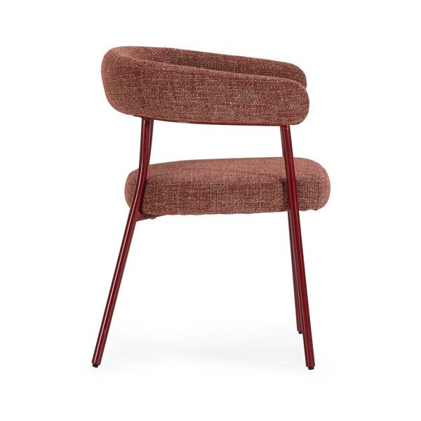 Terakotové čalúnené jedálenské kreslá v súprave s podrúčkami 2 ks Yuri – MOME-image-3