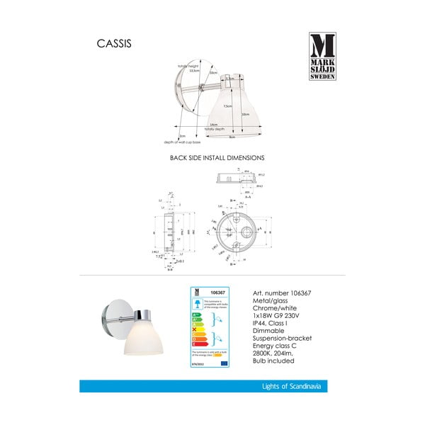 Nástenné svietidlo Markslöjd Cassis-image-4
