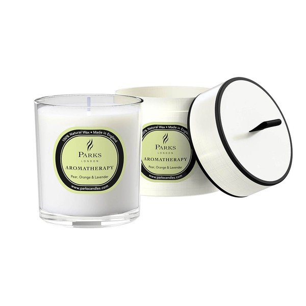 Sviečka s vôňou hrušky, pomaranča a levandule Parks Candles London Aromatherapy, 50 hodín horenia-image-1
