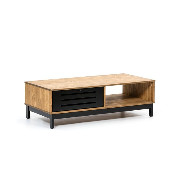 Drevený konferenčný stolík s čiernymi detailmi Marckeric Alessia-image-2