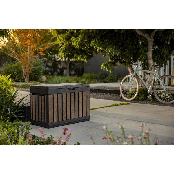 Tmavohnedý plastový záhradný úložný box Deco – Keter-image-2