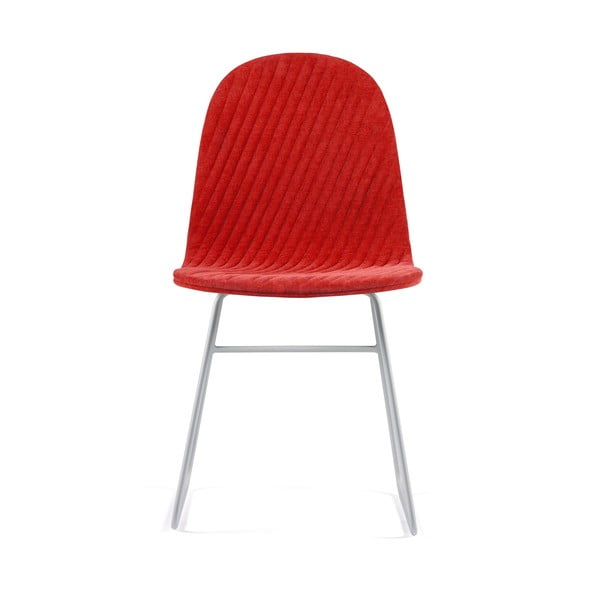 Červená stolička s kovovými nohami IKER Mannequin V Stripe
