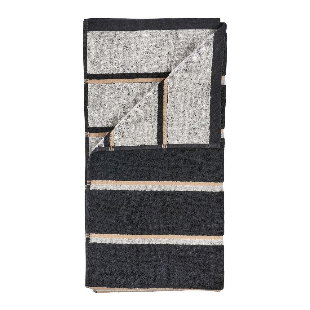 E-shop Čierna/svetlosivá bavlnená osuška 70x140 cm Sauna – Zone