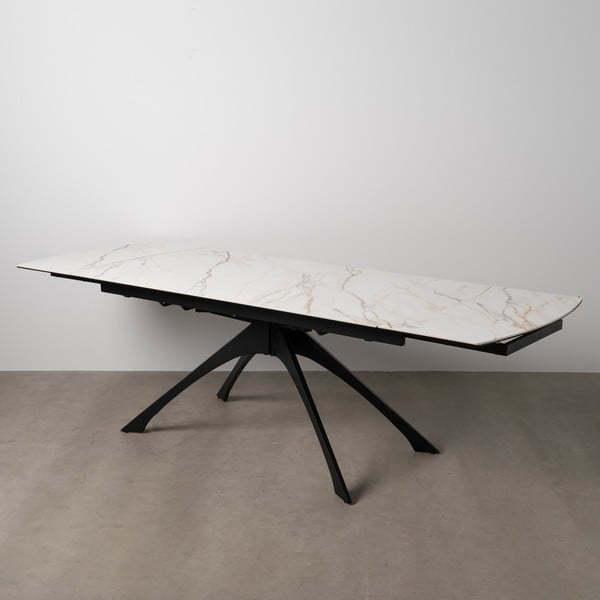 Rozkladací jedálenský stôl s doskou v dekore mramoru s prídavnou doskou 90x180 cm Rocía – Ixia-image-2