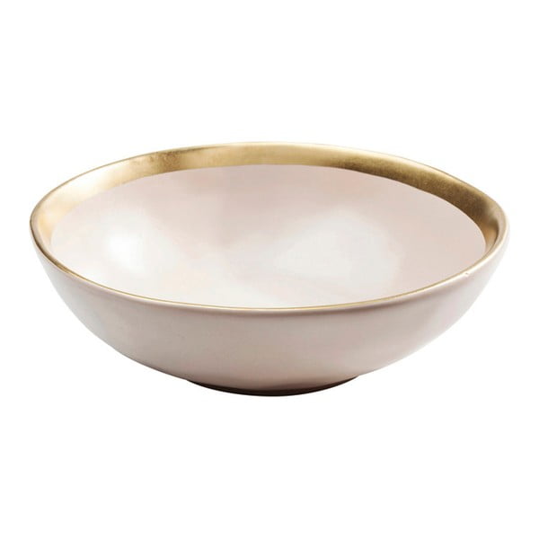 Svetloružový hlboký tanier z kameniny Kare Design Desert, ⌀ 22 cm