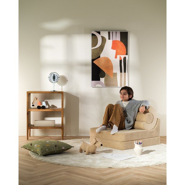 Svetlohnedé menčestrové detské kresielko Flipster – Wigiwama-image-3