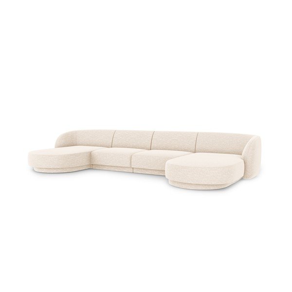 Krémovobiela rohová pohovka Miley - Micadoni Home-image-3
