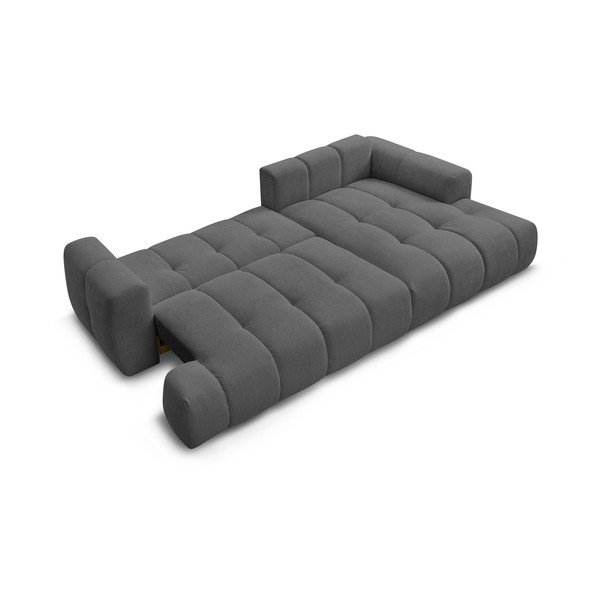 Tmavosivá rozkladacia/s úložným priestorom rohová pohovka (pravý roh/s leňoškou) Fuji – Bobochic Paris-image-4