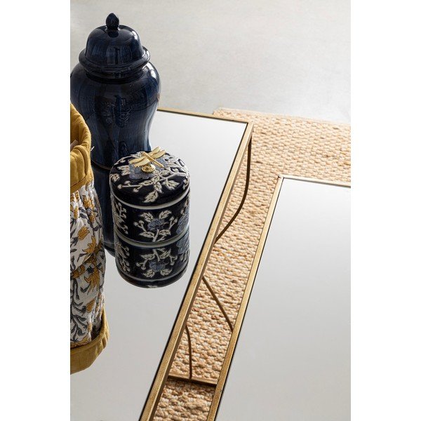 Konzolové stolíky v súprave 2 ks so sklenenou doskou v zlatej farbe 33x104 cm Elenor – Bizzotto-image-1