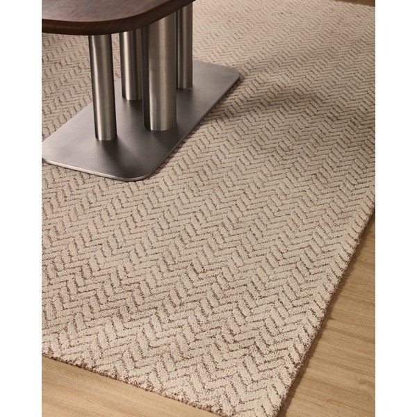 Krémový ručne tkaný vlnený koberec 200x300 cm Calira – Kave Home-image-2