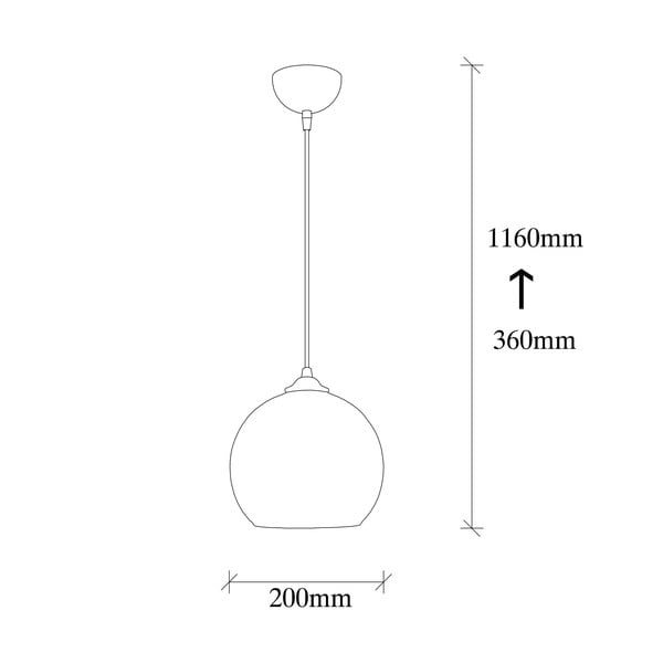 Závesné svietidlo v okrovožltej a čiernej farbe so skleneným tienidlom ø 20 cm Camini – Opviq lights-image-4