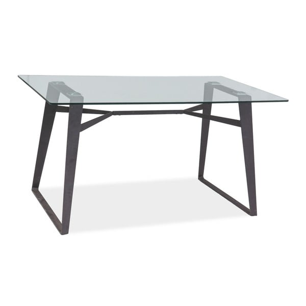 Jedálenský stôl s doskou z tvrdeného skla Signal Bolt, dĺžka 140 cm