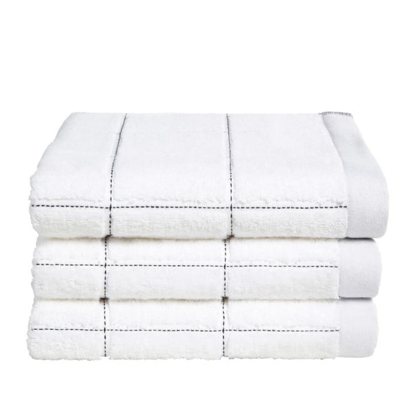 Sada 3 bielych uterákov z organickej bavlny Seahorse, 60 x 110 cm