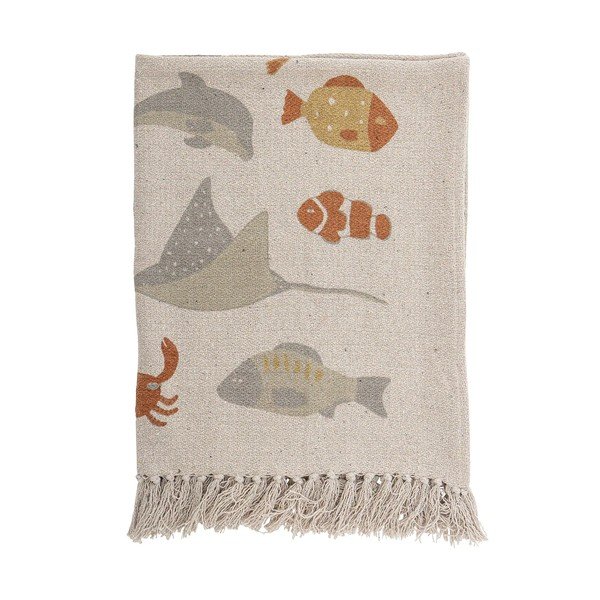 Béžová bavlnená detská deka 100x80 cm Abaas - Bloomingville Mini-image-1