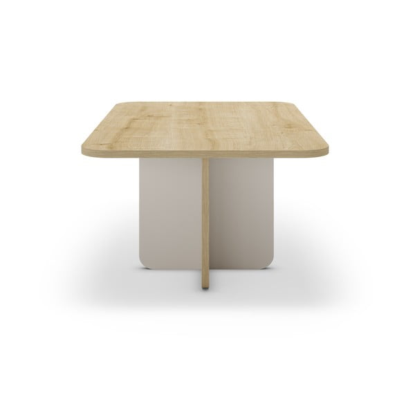 Krémovobiely/v prírodnej farbe konferenčný stolík s doskou v dubovom dekore 56x100 cm Hillary – Marckeric-image-3