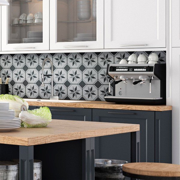 Sada 9 nástenných samolepiek Ambiance Cement Tiles Noha, 10 x 10 cm-image-3