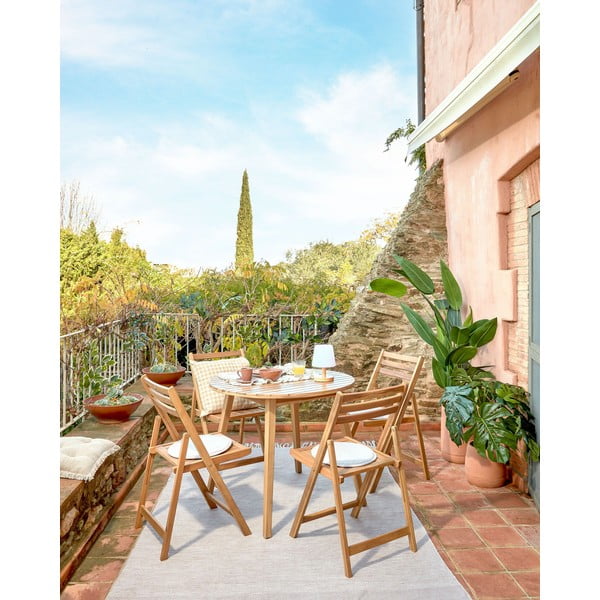 Záhradný jedálenský stôl z akáciového dreva Kave Home Vilma, ø 90 cm-image-1