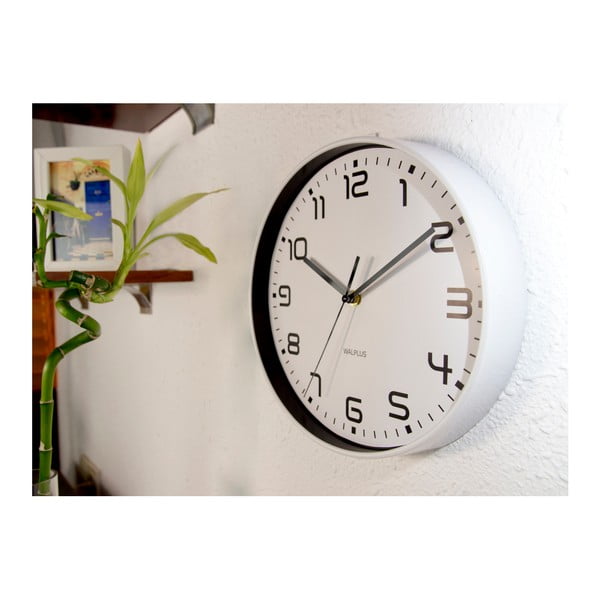 Biele nástenné hodiny Walplus ChicTime, ⌀ 25 cm