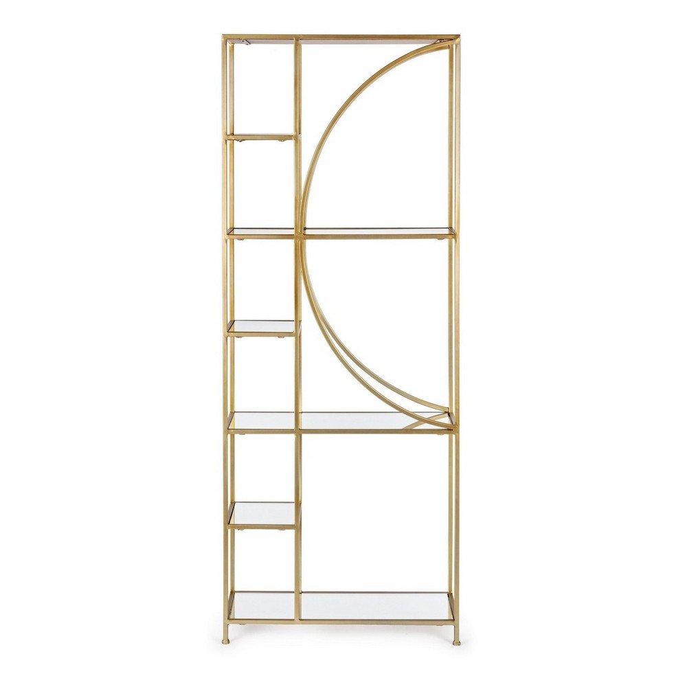 E-shop Oceľová knižnica v zlatej farbe 66x176x25,5 cm Elenor – Bizzotto