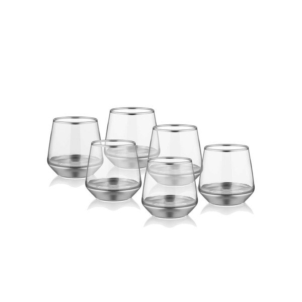 Sada 6 pohárov Mia Glam Silver, 257 ml-image-1