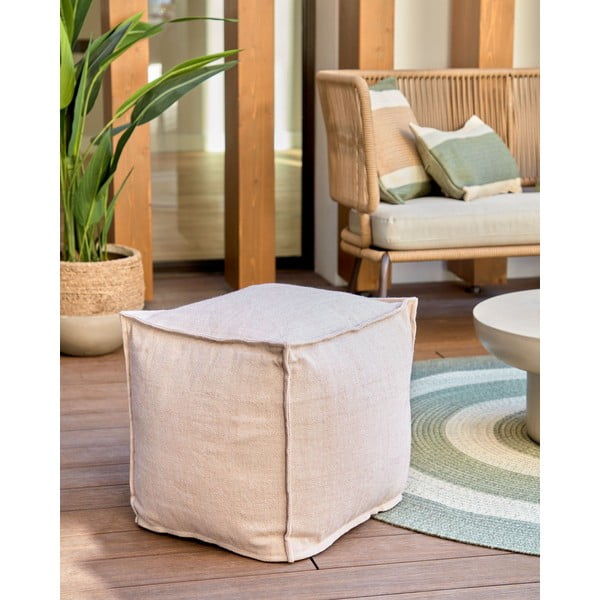 Béžový záhradný puf Kave Home Leeith, 40 x 39 cm-image-3
