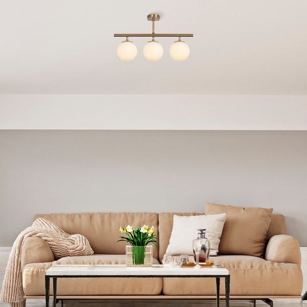 Stropné svietidlo v bronzovej farbe so skleneným tienidlom ø 15 cm Atmaca – Opviq lights-image-3