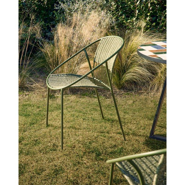 Tmavozelená záhradná stolička Atrani – Kave Home-image-3