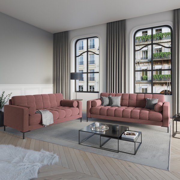 Ružová zamatová pohovka Cosmopolitan Design Bali-image-1