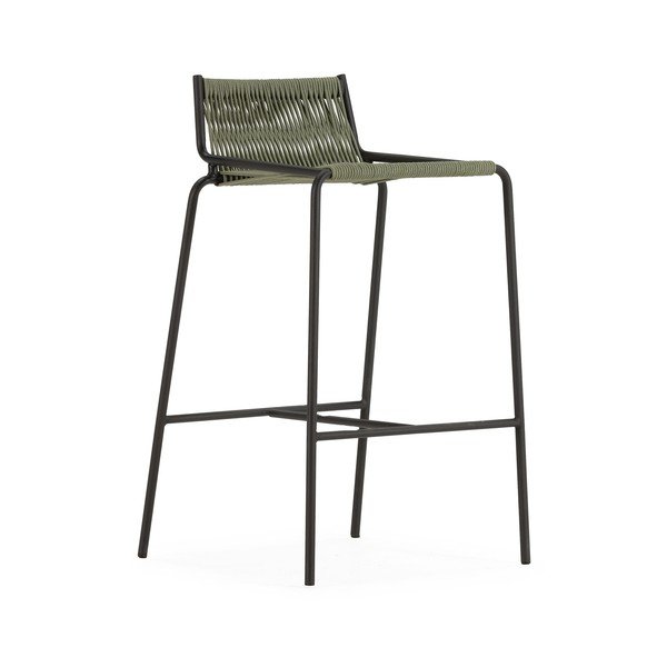Zelená kovová barová stolička (výška sedadla 65 cm) Emily – Marckeric