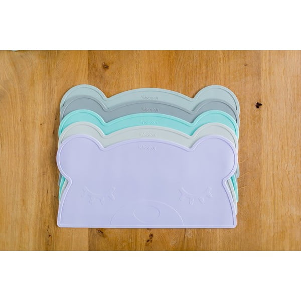 Svetlomodré silikónové prestieranie Kindsgut Bear, 48 x 25 cm-image-4