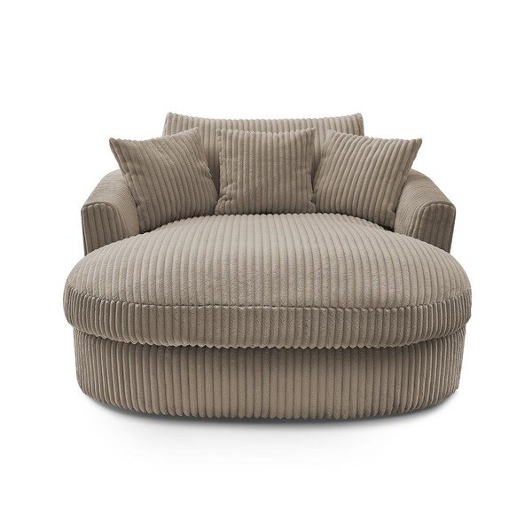 Taupe menčestrové kreslo Belem – Bobochic Paris-image-3