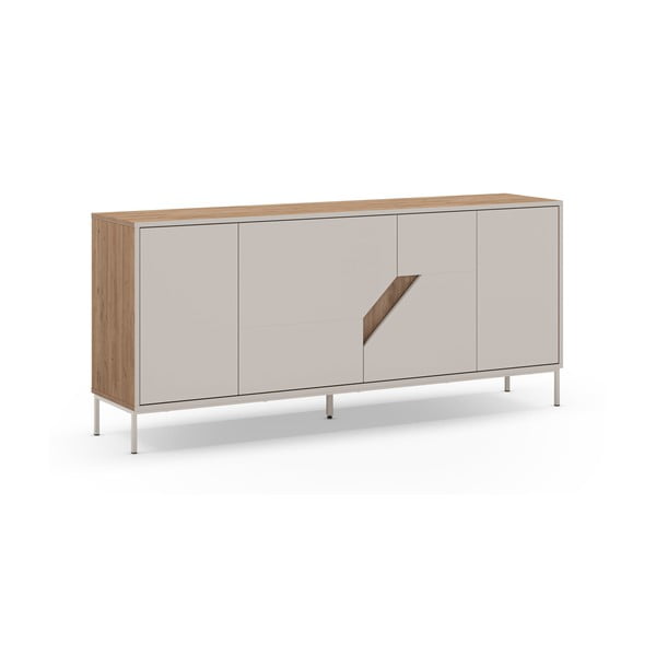 Komoda v dekore duba v krémovo-prírodnej farbe 180x80x40 cm Lilou – Marckeric-image-2