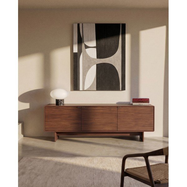 TV stolík v dekore orecha v tmavo prírodnej farbe 150x46x40 cm Norlen – Kave Home-image-1