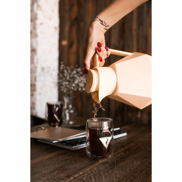 Krémovobiela termoska Vialli Design Geo, 1 l-image-1