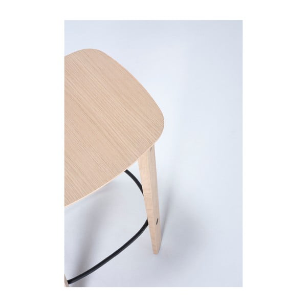 Barová stolička z dubového dreva v prírodnej farbe (výška sedadla 65 cm) Nora – Gazzda-image-4