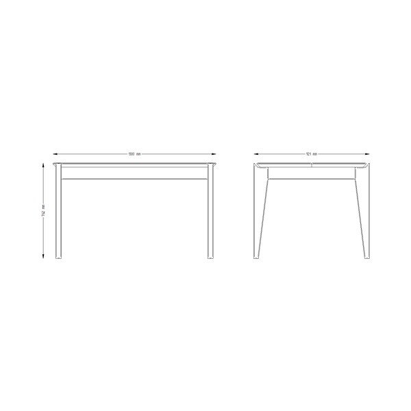 Stôl z borovicového dreva s bielymi nohami Askala Hook, dĺžka 130 cm-image-1