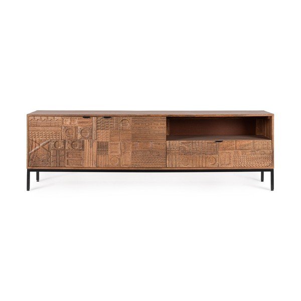 TV stolík z mangového dreva v prírodnej farbe 180x55x42 cm Kindia – Bizzotto