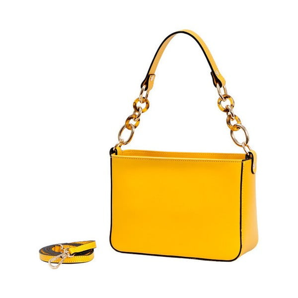 Žltá kabelka z pravej kože Andrea Cardone Alberto