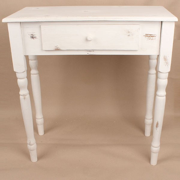 Drevený stôl so zásuvkou White Days, 74x78 cm