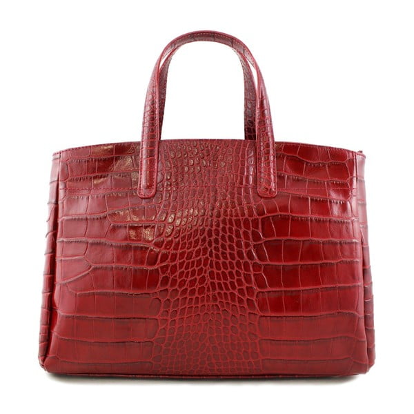 Červená kožená kabelka Luciano Calboni Milana